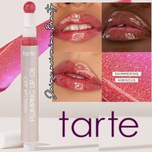 Tarte Maracuja Juicy Plumping Shimmerglass Lip Oil - Hibiscus (HOT GLITTER PINK)